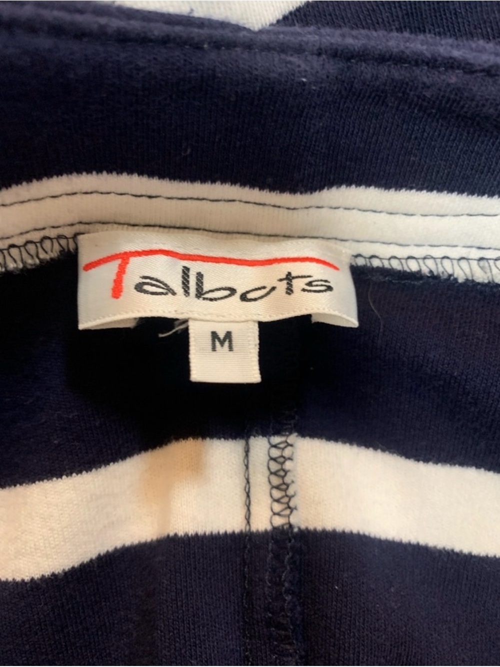 Talbots Vintage Navy Blue White Striped Nautical Preppy Romper (100% Cotton) - Picture 7 of 9